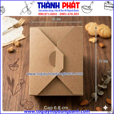 Hộp giấy kraft đựng salad nắp gài -Hộp giấy kraft bắt chéo đựng thức ăn -Hộp giấy kraft thân thiện môi trường