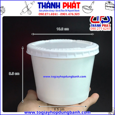 Tô giấy 480ml- Tô giấy 16oz- Tô giấy trắng trơn -Tô giấy đựng súp -Tô giấy đựng cháo dinh dưỡng
