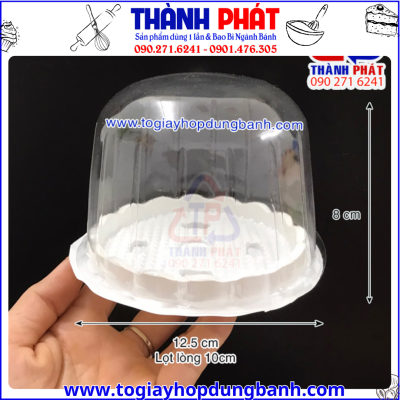 Hộp nhựa trắng H15 bầu đựng bánh trung thu rau câu- Hộp nhựa trắng H15 bầu đựng bánh bông lan 10cm -Hộp nhựa đựng bánh 10cm nắp cầu -Hộp nhựa tròn H15 đựng bánh kem 10cm
