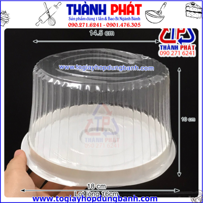 Hộp H25 cao- hộp nhựa đựng bánh 16cm- hộp bánh bông lan trứng muối- hộp bánh đào tiên- hộp đựng bánh sinh nhật mini