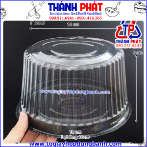 Hộp nhựa H25 cao đế đen đựng bánh kem 16cm -Hộp nhựa H25 cao đế đen đựng rau câu 3D 16cm -Hộp nhựa H25 cao đế đen đựng bánh bao 16cm