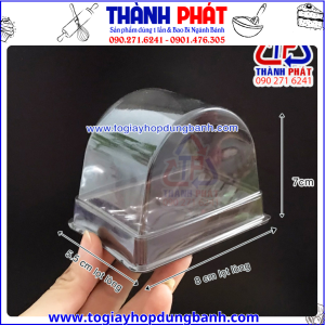 Hộp nhựa A93 - Hộp nhựa đựng bánh bông lan cắt lát A93 - Hộp đựng bánh bông lan cuộn lát nhỏ