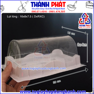 Hộp đựng bánh bông lan cuộn H19 – Hộp nhựa đế trắng H19 – Hộp nhựa H19 Hộp nhựa đựng bánh bông Lan cuộn- Hộp bánh bông Lan H19