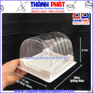 Hộp nhựa H22 đựng bánh bông lan cuộn lớn ngắn -Hộp nhựa H22 đựng bánh mì chà bông ngắn- Hộp nhựa bánh bông Lan cuộn ngắn H22 – Hộp bánh kem nhỏ H22