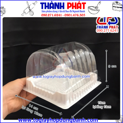 Hộp nhựa H22 đựng bánh bông lan cuộn lớn ngắn -Hộp nhựa H22 đựng bánh mì chà bông ngắn- Hộp nhựa bánh bông Lan cuộn ngắn H22 – Hộp bánh kem nhỏ H22