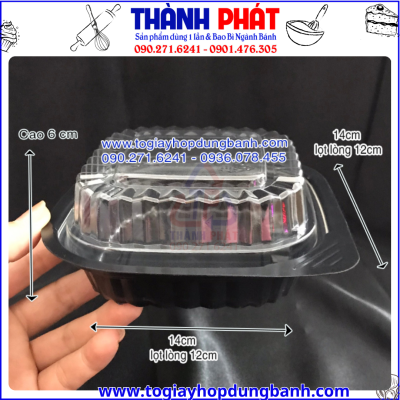 Hộp nhựa vuông đế đen HT12 dùng đựng xôi- Hộp nhựa vuông HT12 dùng đựng bánh su -Hộp nhựa vuông HT12 dùng đựng cà chua bi