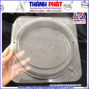 Hộp đựng bánh 20cm H28 -Hộp H28 tròn dùng đựng rau câu 3D 20cm- Hộp đựng rau câu 3D H28 tròn