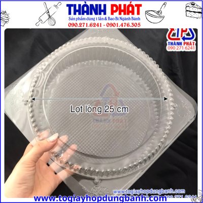 Hộp nhựa H29 đựng bánh bông lan trứng muối 25cm -Hộp tròn H29 nắp gập đựng bánh bông lan trứng muối 25cm- Hộp H29 đựng bánh 25cm -Hộp nhựa H29 trong đựng bánh 25cm