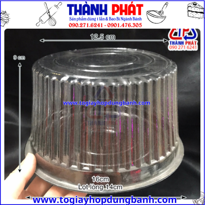 Hộp nhựa H24 đế đen đựng bánh bông lan trứng muối 14cm -Hộp nhựa H24 đen đựng bánh bông lan chanh 14cm- Hộp nhựa đế đen đựng bánh bông lan chanh