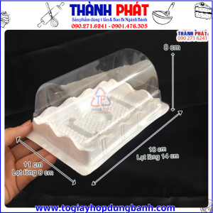 Hộp nhựa H89 đựng bánh bông lan cuộn -Hộp H89 đựng bánh bông lan chà bông- Hộp H89 đựng bánh bông lan- Hộp H89 đựng bánh mì tan chảy mini