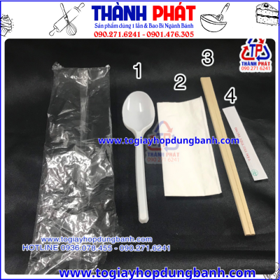 Combo đũa muỗng tăm khăn -bộ dụng cụ ăn uống dùng 1 lần -đũa muỗng dùng 1 lần giá rẻ combo ăn uống take away -bộ đũa muỗng tăm khăn tiện lợi
