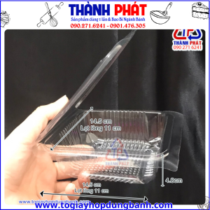 Hộp nhựa H52 nắp gập tiện dụng -Hộp H52 bằng dùng đựng xôi vị -Hộp H52 bằng nắp gập dùng đựng bánh bông lan trứng muối mini