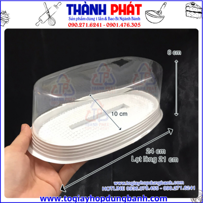 Hộp H12 oval trắng đựng bánh gato flan oval- Hộp oval đế trắng H12 đựng rau câu -Hộp oval đế trắng đựng bánh chuối nướng