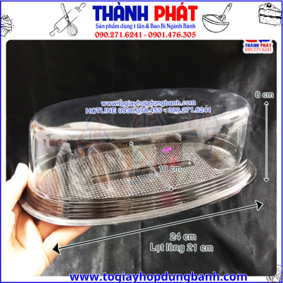 Hộp oval đế đen H12 đựng bánh bò thốt nốt ổ lớn- Hộp oval đế đen đựng bánh gato flan- Hộp oval đế đen H12 đựng bánh mì hoa cúc- Hộp oval đế đen H12 đựng râu câu oval