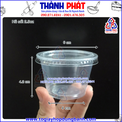Hủ sốt TTK 2.5oz đựng nước chấm hải sản -Hủ sốt 2.5oz TTK đựng tương ớt -Hủ sốt 2.5oz đựng topping- Hủ đựng nước cốt dừa 75ml