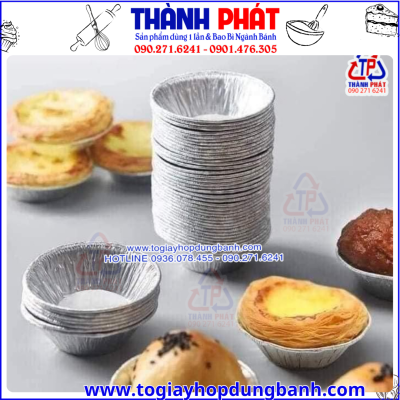Chén nhôm 207 nướng bánh tart-chén nhôm nướng hàu-chén nhôm bạc dùng nướng bánh-khuôn nhôm tart mini