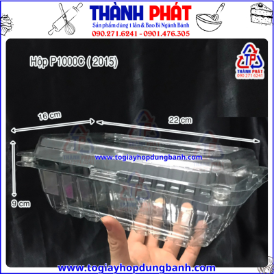 Hộp nhựa 2015 đựng được 4 trái táo- Hộp P1000C-2015 đựng 6 trái hồng- Hộp P1000C-2015 đựng 6 trái kiwi