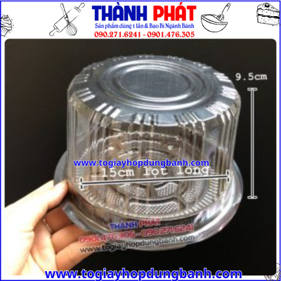Hộp A016 đựng bánh kem 15cm- Hộp đựng bánh bông lan trứng muối 15cm - Hộp đựng bánh đế đen - Hộp đựng xôi khuôn thôi nôi