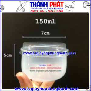 hủ pudding 150ml- hủ đựng bánh flan- hủ nhựa nắp trong- hủ pudding chịu nhiệt