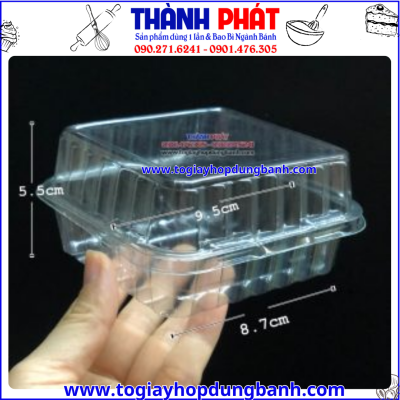 Hộp H127- Hộp đựng bánh trung thu 200g- Hộp nhựa đựng bánh ngọt- Hộp đựng xôi Phúc Lộc Thọ- Hộp nhựa nắp gập- Hộp đựng bánh cao cấp