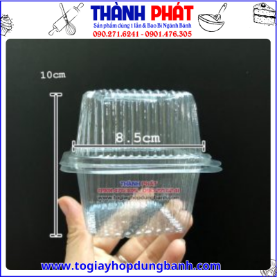 Hộp nhựa H17- Hộp đựng cupcake- Hộp đựng bánh kem mini- Hộp nhựa vuông đựng bánh- Hộp đựng bánh ngọt