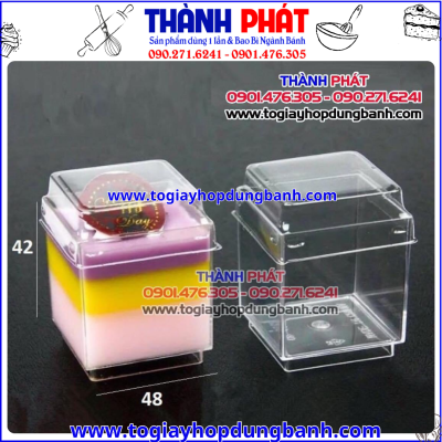 Ly tiramisu vuông 4248 đựng bánh lạnh - ly mousse đựng bánh tiramisu- ly panna cotta vuông - Ly 4248 vuông tiramisu