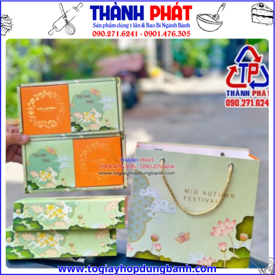 Hộp đựng 4 bánh trung thu- vỏ hộp trung thu 4 bánh- hộp trung thu cao cấp- hộp giấy đựng bánh trung thu