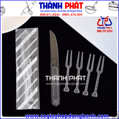 Bộ dao nĩa dùng ăn bánh trung thu - dao cắt bánh trung thu - nĩa dùng ăn bánh trung thu