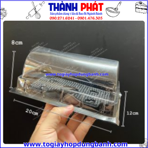 Hộp H19 đế đen đựng bánh cuộn 16cm -Hộp BL19 đựng bánh bông lan trứng muối 16cm- Hộp bông lan 19 đế đen đựng bánh