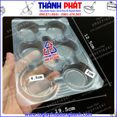 Khay đựng 6 ly sữa chua phô mai đà lạt- Khay trong đựng 6 ly yaourt phô mai -Khay 6 ly trong đựng rau câu phô mai