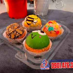 Hộp nhựa đựng 4 cupcake, 6 cupcake, hộp đựng bánh su kem tròn, bánh su sing, hộp đựng bánh trứng, hộp đựng 4 bánh tart, 6 bánh tary, hộp đựng kiwi, dâu tây 00