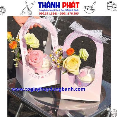 Túi đựng nước hoa làm quà tặng - Quai xách đựng bánh và hoa tặng quà lễ 20-11 - quai xách đựng bánh và hoa tặng các dịp lễ kĩ niệm - Quai xách đựng nước và hoa