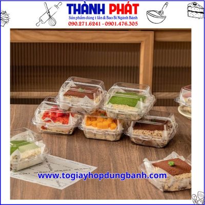 Hộp đựng tiramisu douyin hottrend - Hộp trong suốt đựng bento cake - Hộp vuông đựng bánh tiramisu douyin - Hộp trong suốt đựng bánh mousse - Hộp bento trong đựng bánh ngọt