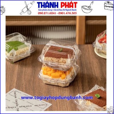 Hộp đựng tiramisu douyin hottrend - Hộp trong suốt đựng bento cake - Hộp vuông đựng bánh tiramisu douyin - Hộp trong suốt đựng bánh mousse - Hộp bento trong đựng bánh ngọt