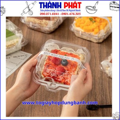 Hộp đựng tiramisu douyin hottrend - Hộp trong suốt đựng bento cake - Hộp vuông đựng bánh tiramisu douyin - Hộp trong suốt đựng bánh mousse - Hộp bento trong đựng bánh ngọt