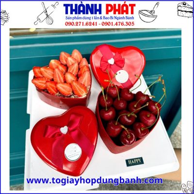 hộp thiếc hình tim - hộp quà valentine 14-2-hộp thiếc đựng bánh tiramisu -hộp quà 8-3 cho người yêu - hộp đựng bánh mousse cao cấp -hộp thiếc có nơ cao cấp