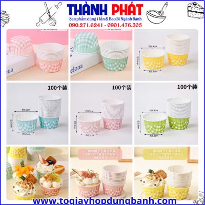 Cupcake cup giấy caro – Ly giấy đựng bánh muffin- cupcake trang trí -Cup giấy cupcake họa tiết caro – ly muffin làm bánh sinh nhật- party