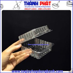 Hộp H127 đựng bánh- hộp nhựa đựng bánh trong suốt- hộp đựng bánh trung thu mini- hộp đựng tiramisu- hộp đựng bánh bông lan chà bông