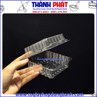 Hộp H127 đựng bánh- hộp nhựa đựng bánh trong suốt- hộp đựng bánh trung thu mini- hộp đựng tiramisu- hộp đựng bánh bông lan chà bông