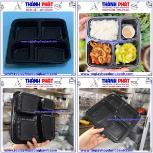 Hộp Nhựa JB26 Đựng Cơm 4 Ngăn Cao Cấp – Hộp Cơm Văn Phòng- Take Away Tiện Lợi- Chia Ngăn Thực Phẩm Gọn Gàng