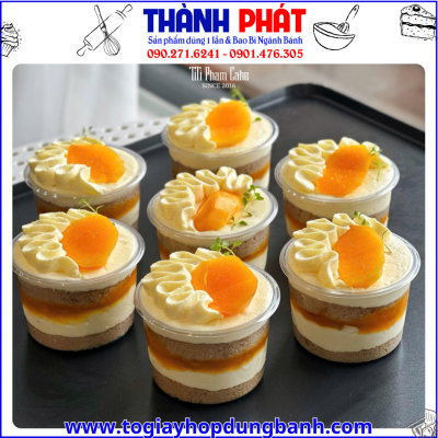 Hộp w250 đựng bánh mousse - Ly đựng bánh tiramisu - ly panna cotta 250ml - hộp bánh mousse takeaway
