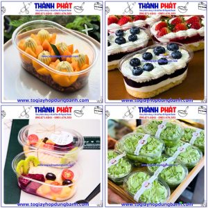 Hộp xy150g - w150g đựng bánh mousse - tiramisu - hộp oval đựng bánh lạnh-Hộp đựng bánh đẹp