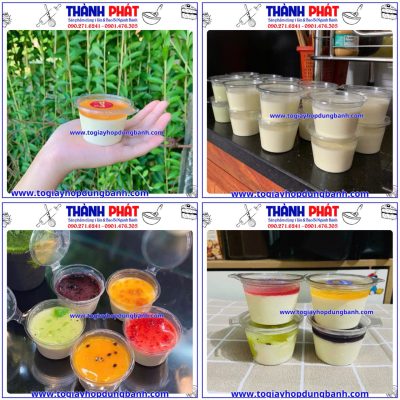 Hủ sốt 2.5oz đựng nước chấm- Hủ 70ml đựng panna cotta mini- Hủ panna cotta 70ml- Hủ nhựa nắp liền 2.5oz