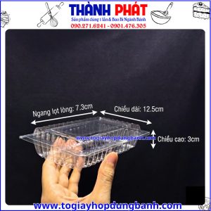 Kích thước hộp 6 lỗ đựng nem- hộp nhựa đựng nem trong suốt -hộp đựng đồ ăn nhanh mini -hộp nhựa PET đựng thực phẩm