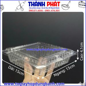 Kích thước hộp DTV-hộp đựng bánh vuông- hộp nhựa đựng bánh- hộp đựng bánh bông lan- hộp đựng tiramisu