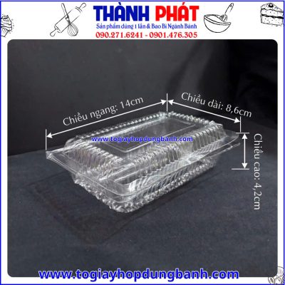 Kích thước hộp H-30 đựng nem chua-Hộp nhựa trong suốt đựng bánh-Hộp đựng nhựa đựng đồ ăn nhanh