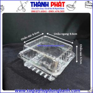 Kích thước hộp H127 đựng bánh- hộp nhựa đựng bánh trong suốt- hộp đựng bánh trung thu mini- hộp đựng tiramisu- hộp đựng bánh bông lan chà bông