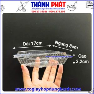 Kích thước hộp đựng nem chua mini -hộp đựng đồ ăn nhanh giá rẻ -hộp nhựa đựng thực phẩm- hộp đựng sushi mang đi