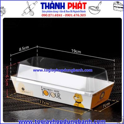 Kích thước hộp giấy chữ Nhật E1985 gấu vàng - Hộp giấy chữ Nhật đựng bánh 1985 in hình gấu vàng - Hộp giấy chữ Nhật nắp trong 1985