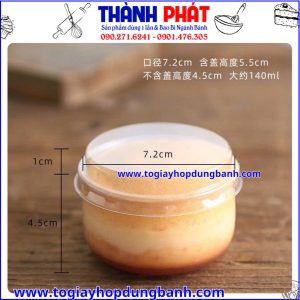 Kích thước hũ đựng bánh flan đẹp-hũ pudding 140ml- hũ flan 7545- hộp đựng bánh flan nướng- hũ pudding tròn có nắp